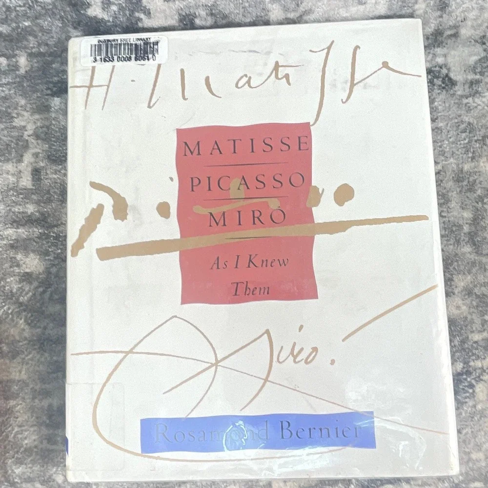 Matisse Picasso Miro As I Knew Them Rosamond Bernier Art Memoir Hardcover